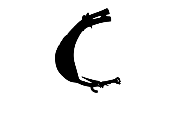 Bold Rotten Decaying Mono Letter C for Crafts & Graphics
