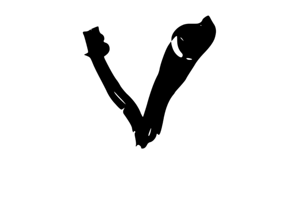 Bold Rotten Decaying Mono Letter V: A Striking Graphics Choice for Crafts & Campaigns