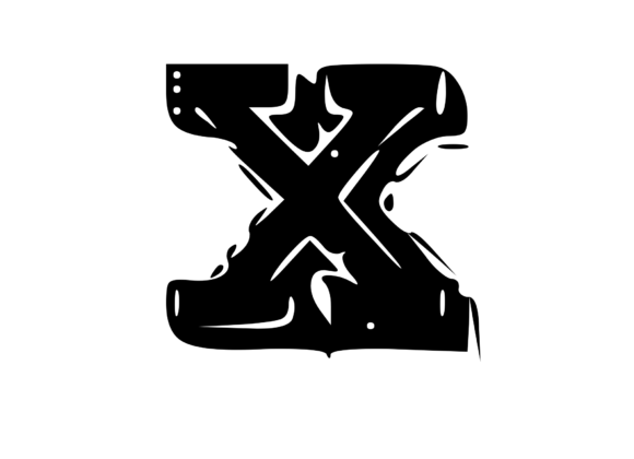 Fun Whacky Playful Mono Letter X V.2 – Crafts & Graphics for Digital Sellers