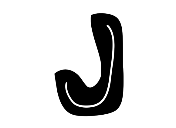 Funky Bold Skeleton Letter J: A Crafty Graphic Design Asset for Bold Blog Branding