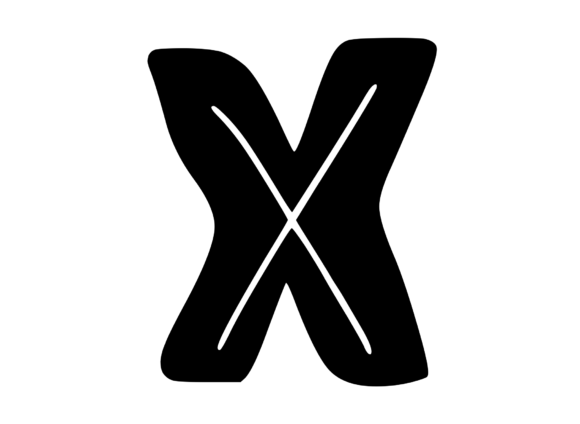 Funky Bold Skeleton Letter X: A Crafty Graphic for Standout Digital Products