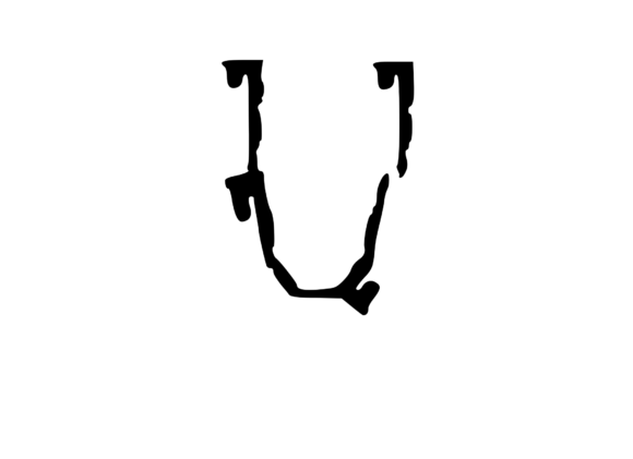 High Tek Grunge Mono Letter U: A Bold Graphic for Crafts & Design Projects