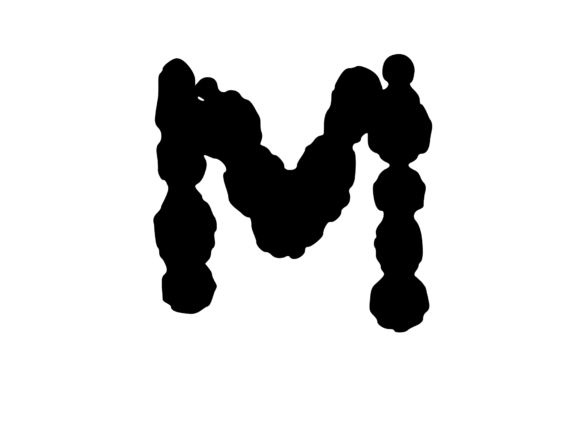 Ink Blot Stain Mono Letter M: A Bold Graphic for Craft & Design Projects