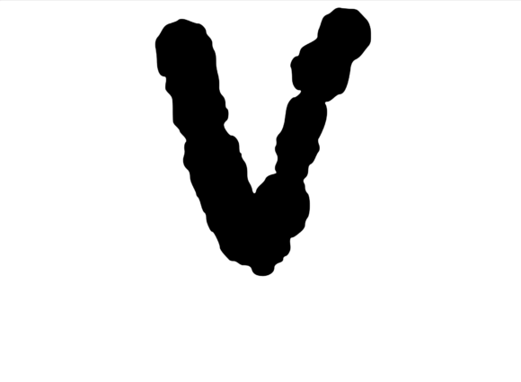 Ink Blot Stain Mono Letter V: Bold Graphics for Creative Branding in Crafts