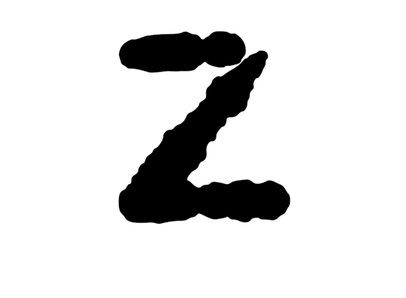 Ink Blot Stain Mono Letter Z: A Craft-Friendly SVG for Handmade Graphics