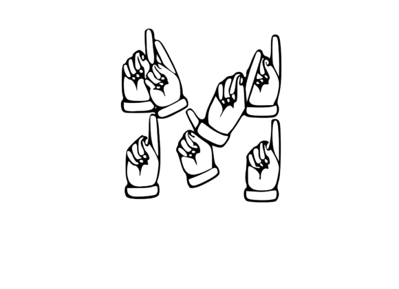 Mono Hand Made Letter M: Graphics for Crafts