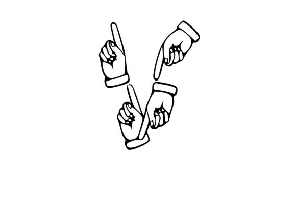 Mono Hand Made Letter V: A Crafted Graphic for Real Business Branding