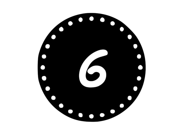 Mono Minted Gold Coin Number SVG 6 for Graphics and Crafts
