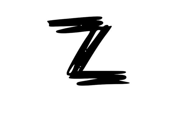 Old Brush Stroked Mono Letter Z – A Bold Graphic for Crafts & Content Design