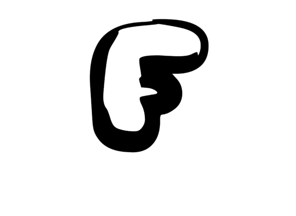 Rounded Fat Marker Pen Mono Letter F: A Bold Graphic for Crafts & Content Design