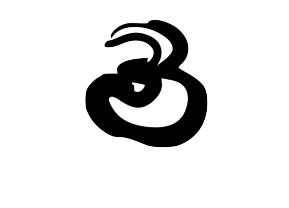 Rounded Fat Marker Pen Mono Number 3: A Bold, Versatile SVG for Local Branding and Packaging Design