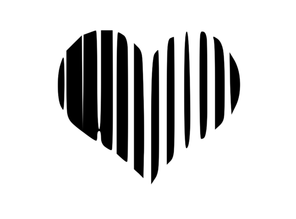 Striped Heart 3 Graphics for Crafts and Business